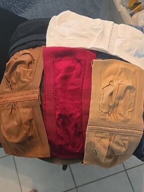 Assorted Seamless Shapewear Bandeau Set in White, Red, Tan, and Brown